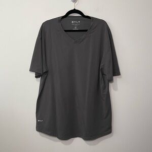 BYLT Basic men's black V Neck Drop cut S/S lux cotton short sleeve t shirt XXL